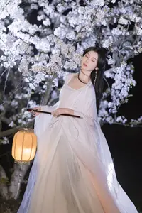 YiTuYu Vol.8782: Chu Yuan Yuan's Ethereal Beauty Amidst Cherry Blossoms Night - image 9