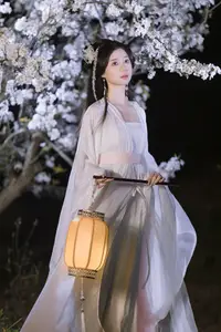 YiTuYu Vol.8782: Chu Yuan Yuan's Ethereal Beauty Amidst Cherry Blossoms Night - image 5