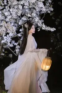 YiTuYu Vol.8782: Chu Yuan Yuan's Ethereal Beauty Amidst Cherry Blossoms Night - image 2