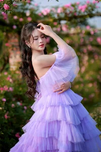 Dreamy Lavender Muse in Golden Flower Garden - image 6