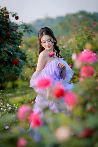 Dreamy Lavender Muse in Golden Flower Garden - image 8
