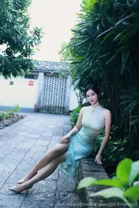 Nan Qiao: Graceful Charm in Jade Green Cheongsam - XiuRen No.10538 Collection - image 46
