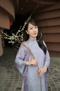 Elegant Blush Pink Vietnamese Ao Dai with Floral Embroidery – Modern Traditional Long Dress for Weddings, Cultural Events, and Timeless Heritage Style - image 3