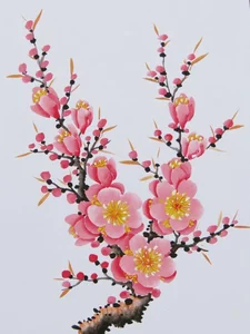 Elegant Cherry Blossom Paintings: Beautiful Peach Blossom Art for Modern Homes - image 16