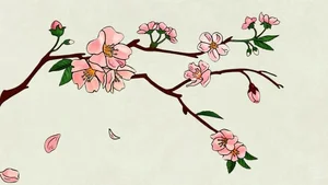 Elegant Cherry Blossom Paintings: Beautiful Peach Blossom Art for Modern Homes - image 10