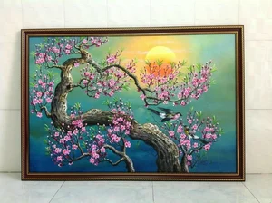 Elegant Cherry Blossom Paintings: Beautiful Peach Blossom Art for Modern Homes - image 19