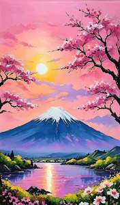 Elegant Cherry Blossom Paintings: Beautiful Peach Blossom Art for Modern Homes - image 12