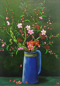 Elegant Cherry Blossom Paintings: Beautiful Peach Blossom Art for Modern Homes - image 0