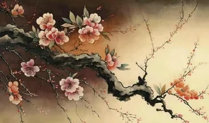 Elegant Cherry Blossom Paintings: Beautiful Peach Blossom Art for Modern Homes - image 4