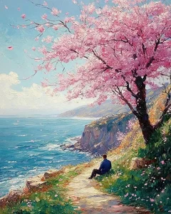 Elegant Cherry Blossom Paintings: Beautiful Peach Blossom Art for Modern Homes - image 9