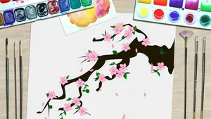 Elegant Cherry Blossom Paintings: Beautiful Peach Blossom Art for Modern Homes - image 24