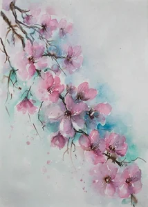 Elegant Cherry Blossom Paintings: Beautiful Peach Blossom Art for Modern Homes - image 23