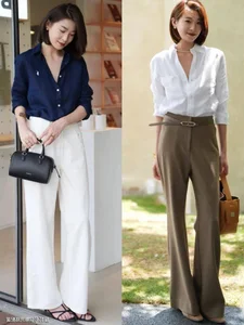 4 Elegant Pant Styles for Middle-Aged Women to Pair with Shirts - image 16