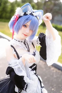 Stunning Rem Cat Maid Cosplay by Hana at Firefly Animation Carnival – Re:Zero Inspired Anime Photoshoot - image 1