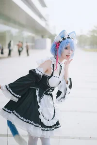 Stunning Rem Cat Maid Cosplay by Hana at Firefly Animation Carnival – Re:Zero Inspired Anime Photoshoot - image 6