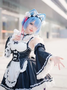 Stunning Rem Cat Maid Cosplay by Hana at Firefly Animation Carnival – Re:Zero Inspired Anime Photoshoot - image 48