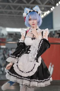 Stunning Rem Cat Maid Cosplay by Hana at Firefly Animation Carnival – Re:Zero Inspired Anime Photoshoot - image 29
