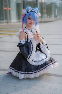 Stunning Rem Cat Maid Cosplay by Hana at Firefly Animation Carnival – Re:Zero Inspired Anime Photoshoot - image 33