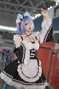 Stunning Rem Cat Maid Cosplay by Hana at Firefly Animation Carnival – Re:Zero Inspired Anime Photoshoot - image 20