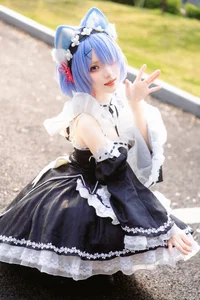 Stunning Rem Cat Maid Cosplay by Hana at Firefly Animation Carnival – Re:Zero Inspired Anime Photoshoot - image 9