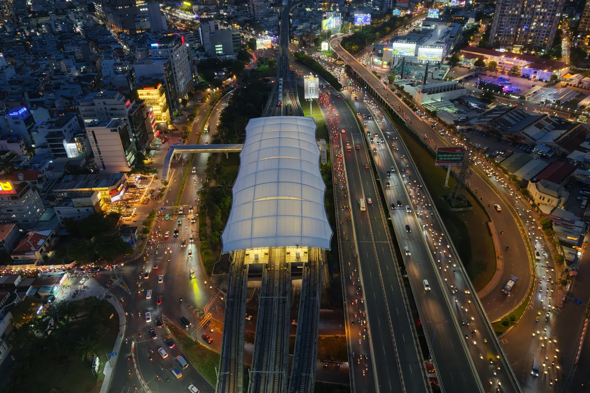 Stunning Night Views of Ho Chi Minh City from the Metro