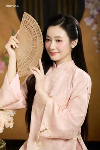 Radiant Grace in Soft Pink Silk Ao Dai: A Poetic Indochine Muse - image 6