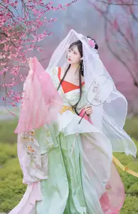 Graceful Hanfu Beauty Amidst Cherry Blossoms - Qi Luo Sheng De Xiao Su Su | YiTuYu Vol.8553 - image 1