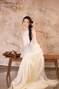 Elegant Asian Beauty in Traditional Inspired Dress Discover Timeless Grace and Serene Charm - image 1