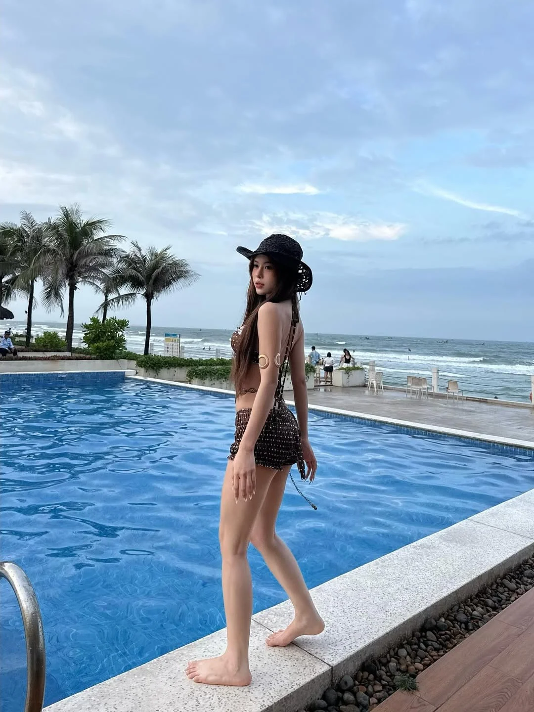 Tiktoker Ngan Ha Stuns Fans with Playful Polka Dot Bikini Photoshoot