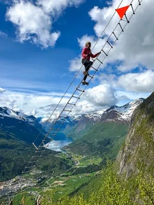 Thrilling Rope Ladder Climb on Norway's Majestic Mountains - image 3