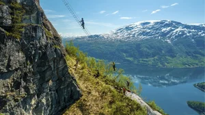 Thrilling Rope Ladder Climb on Norway's Majestic Mountains - image 4