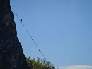 Thrilling Rope Ladder Climb on Norway's Majestic Mountains - image 6