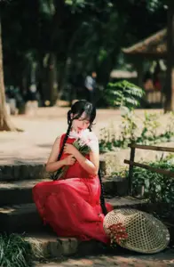 Captivating Vietnamese Beauty: Graceful Girl in Traditional Red Ao Dai - image 14
