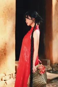 Captivating Vietnamese Beauty: Graceful Girl in Traditional Red Ao Dai - image 3