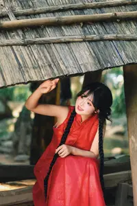 Captivating Vietnamese Beauty: Graceful Girl in Traditional Red Ao Dai - image 8