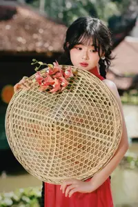 Captivating Vietnamese Beauty: Graceful Girl in Traditional Red Ao Dai - image 10