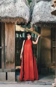 Captivating Vietnamese Beauty: Graceful Girl in Traditional Red Ao Dai - image 4