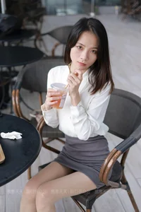 Professional Office Lady Style: Model Xiao Liu in White OL Outfit - IESS Collection - image 16
