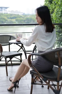 Professional Office Lady Style: Model Xiao Liu in White OL Outfit - IESS Collection - image 49