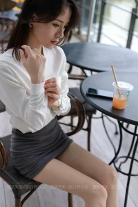 Professional Office Lady Style: Model Xiao Liu in White OL Outfit - IESS Collection - image 0