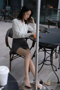 Professional Office Lady Style: Model Xiao Liu in White OL Outfit - IESS Collection - image 48