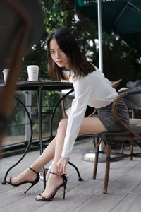 Professional Office Lady Style: Model Xiao Liu in White OL Outfit - IESS Collection - image 76