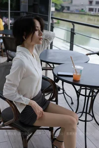 Professional Office Lady Style: Model Xiao Liu in White OL Outfit - IESS Collection - image 14