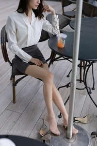 Professional Office Lady Style: Model Xiao Liu in White OL Outfit - IESS Collection - image 46