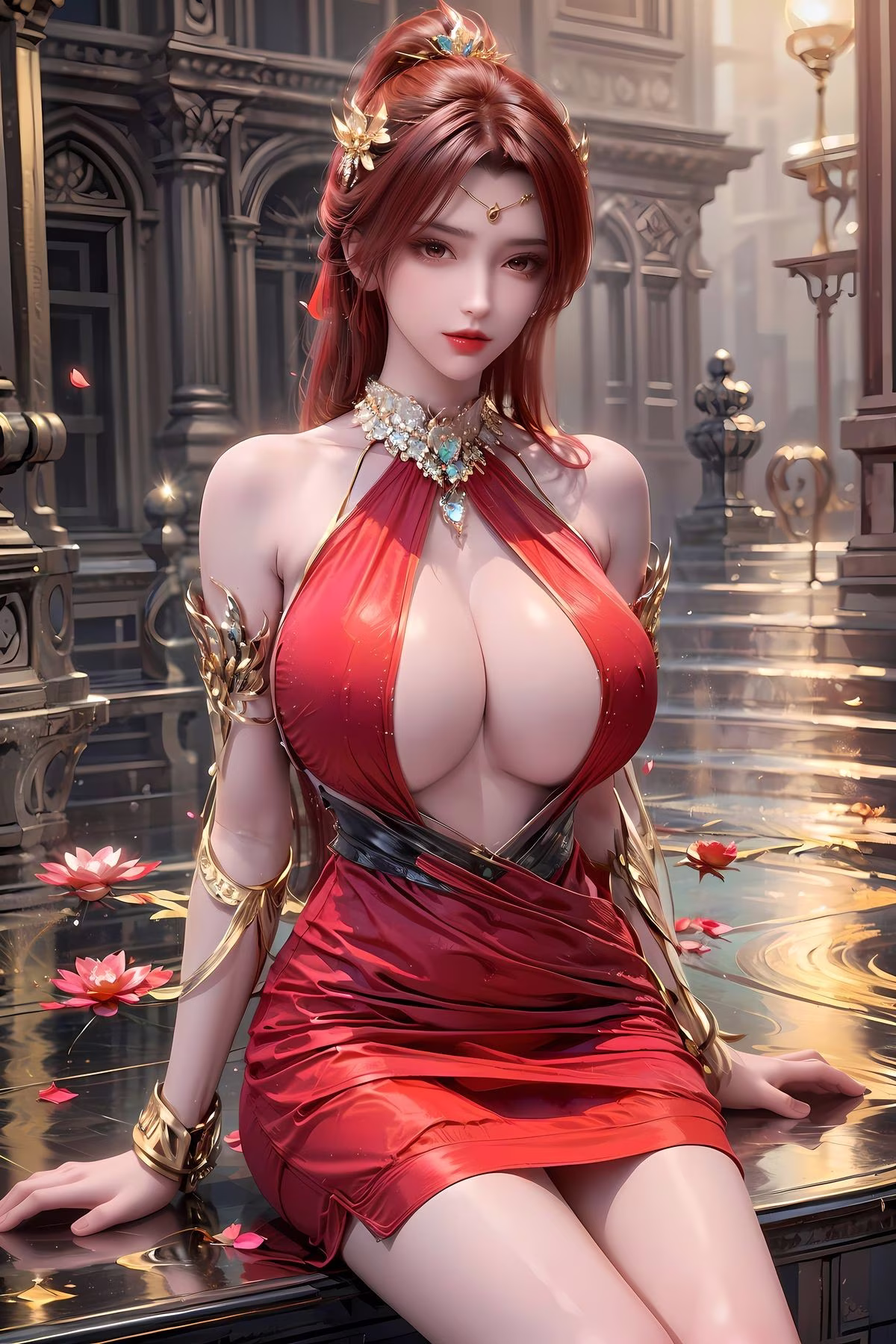 Tang Huo'er's Enchanting Beauty: Dou Po Cang Qiong AI Character in Mystical Scenery