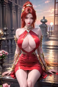 Tang Huo'er's Enchanting Beauty: Dou Po Cang Qiong AI Character in Mystical Scenery - image 1