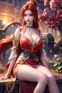 Tang Huo'er's Enchanting Beauty: Dou Po Cang Qiong AI Character in Mystical Scenery - image 6