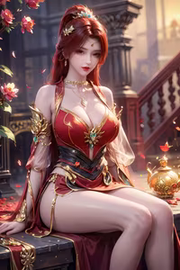 Tang Huo'er's Enchanting Beauty: Dou Po Cang Qiong AI Character in Mystical Scenery - image 7
