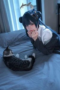 Stunning Kisaki Ryuge Blue Archive Cosplay by Nagi Shimizu in Classic Japanese School Uniform JK Style - High-Quality Aesthetic Photography - image 4