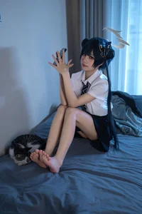 Stunning Kisaki Ryuge Blue Archive Cosplay by Nagi Shimizu in Classic Japanese School Uniform JK Style - High-Quality Aesthetic Photography - image 1